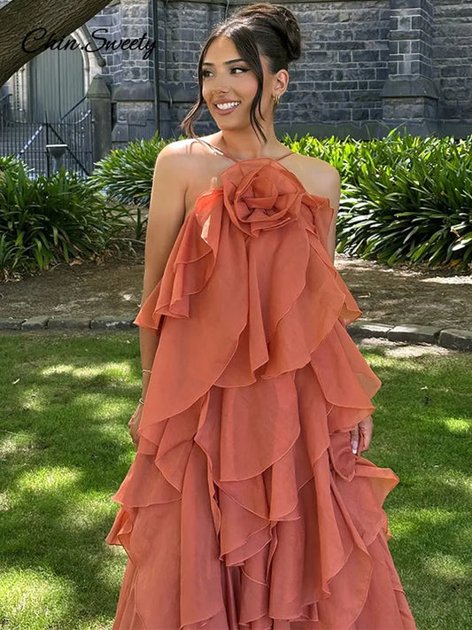 Tangerine Bloom Gown