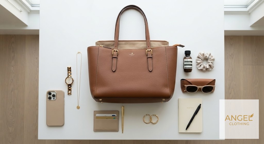 Pebbled Leather Tote Bag view 6