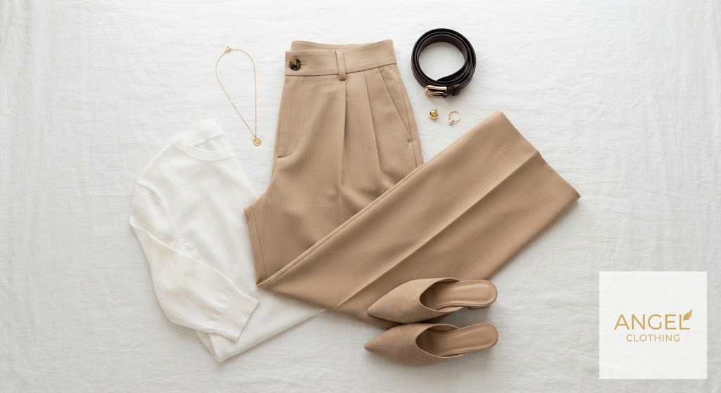 High-Rise Wide-Leg Trousers view 6
