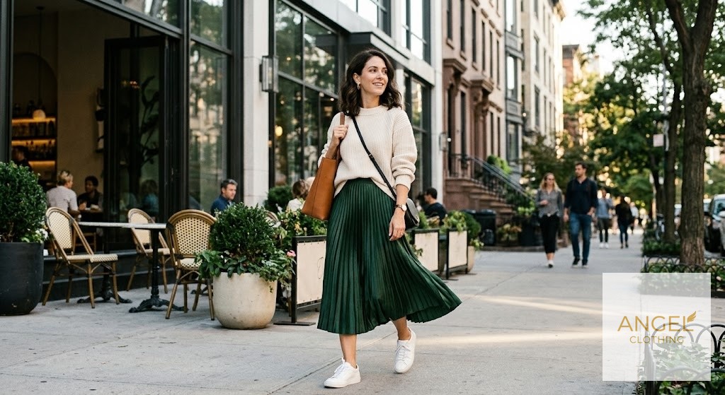 Pleated Midi Skirt view 5