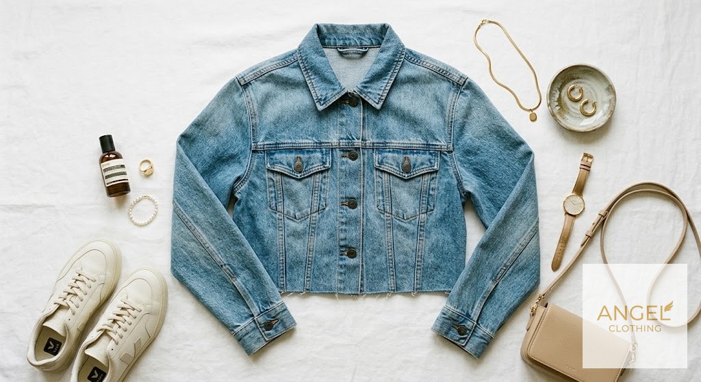 Cropped Denim Jacket view 6