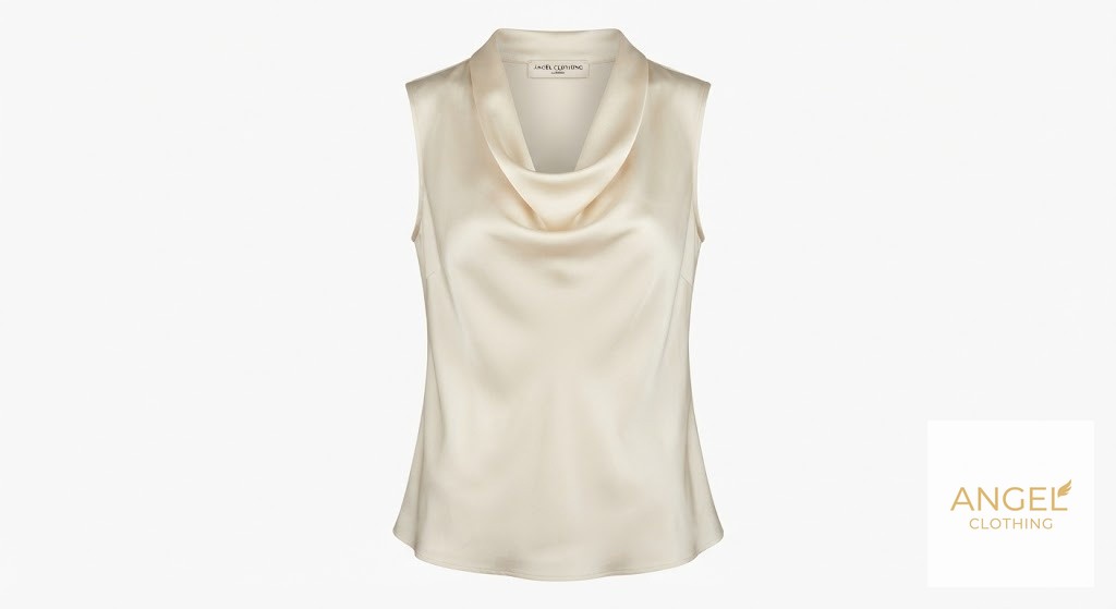 Silk Cowl-Neck Blouse