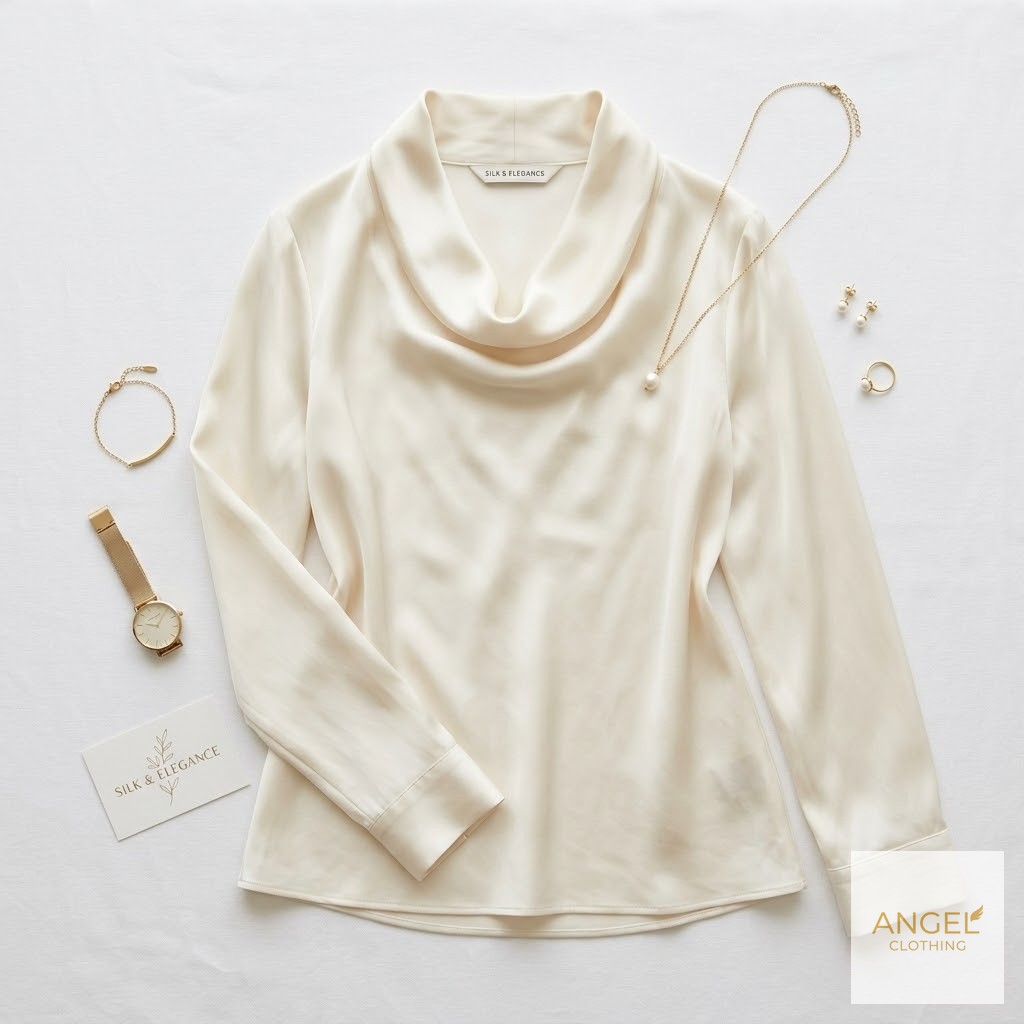 Silk Cowl-Neck Blouse view 6
