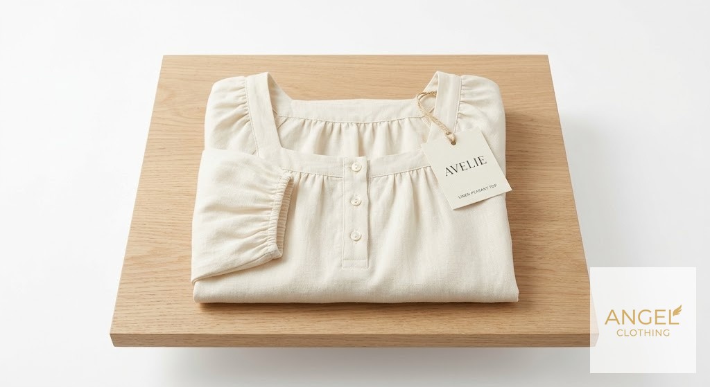 Puff-Sleeve Peasant Top view 3