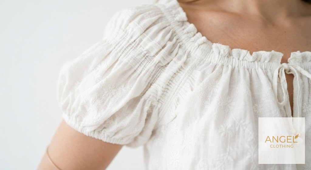 Puff-Sleeve Peasant Top view 4